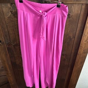 Vibrant Pink Tie-Front Pants